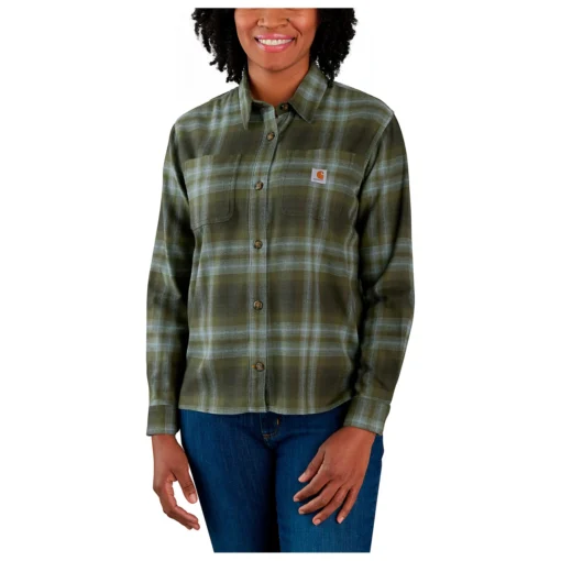 Carhartt Women's Midweight Flannel L/S Plaid Shirt - Hemd -Kletterausrüstung carhartt womens midweight flannel l s plaid shirt hemd detail 2