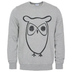 KnowledgeCotton Apparel Crew Neck Big Owl Front Print - Pullover -Kletterausrüstung knowledgecotton apparel crew neck big owl front print pullover 1