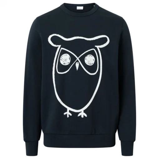 KnowledgeCotton Apparel Crew Neck Big Owl Front Print - Pullover -Kletterausrüstung knowledgecotton apparel crew neck big owl front print pullover