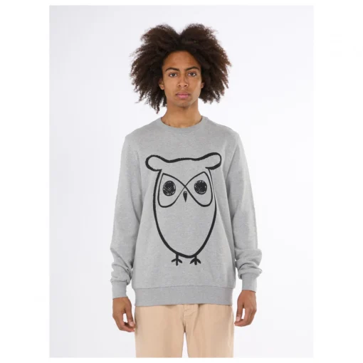 KnowledgeCotton Apparel Crew Neck Big Owl Front Print - Pullover -Kletterausrüstung knowledgecotton apparel crew neck big owl front print pullover detail 2