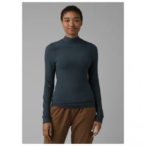 Prana Women's Foundation Rib Mock Neck - Longsleeve -Kletterausrüstung prana womens foundation rib mock neck longsleeve detail 2