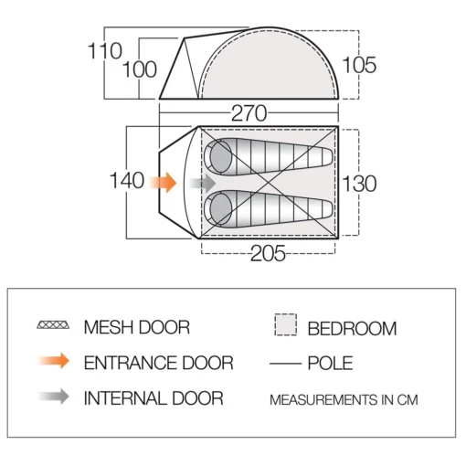 Vango Tay 200 - 2-Personen Zelt -Kletterausrüstung vango tay 200 2 personen zelt detail 2