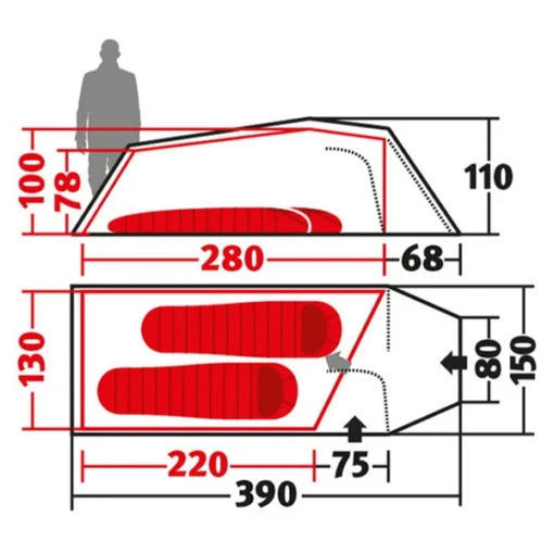 Wechsel Tempest 2 - 2-Personen Zelt -Kletterausrüstung wechsel tempest 2 2 personen zelt detail 2